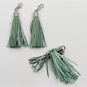 Sage Green Bolsetta Universal Charging Tassels for Apple & Android